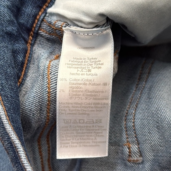 Madewell Mid Rise Stovepipe Slim Straight Leg Raw Hem Stretch Jeans Size 28P - Picture 8 of 9